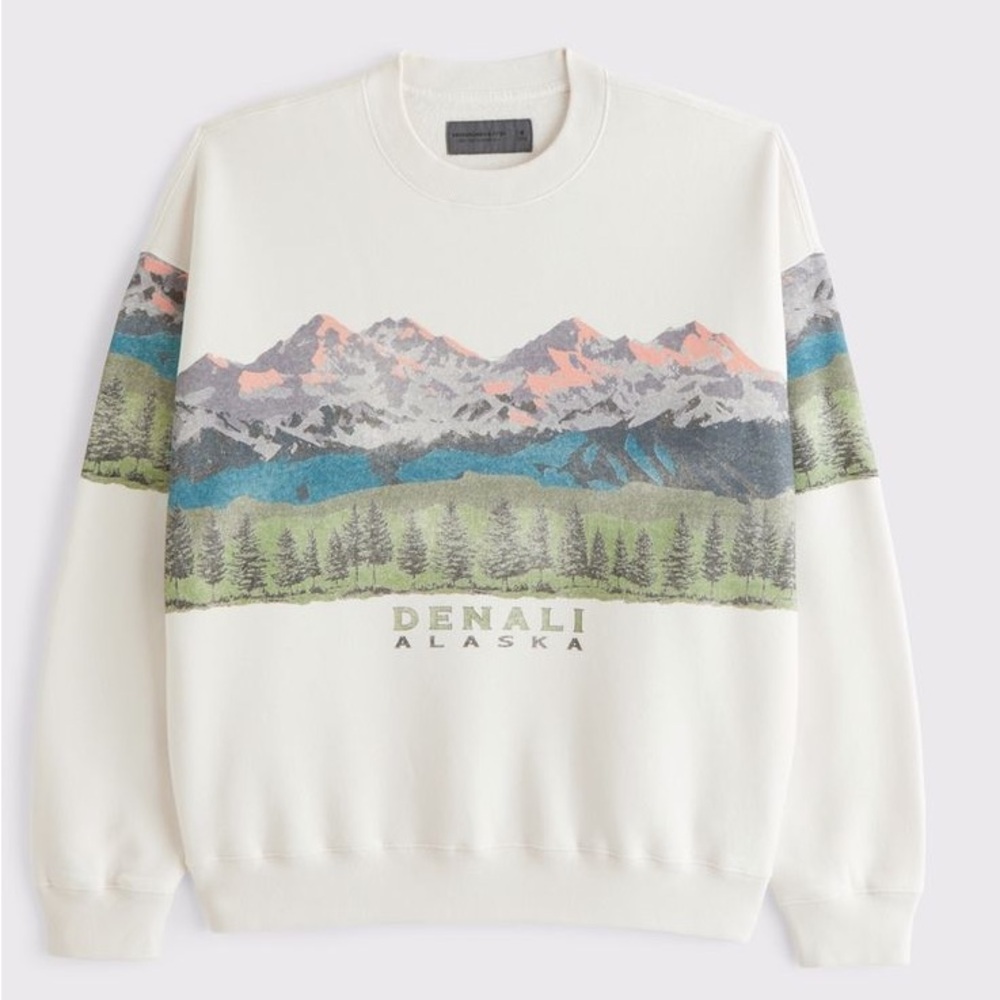 Abercrombie & Fitch Denali Alaska Oversized Graphic Sweatshirt